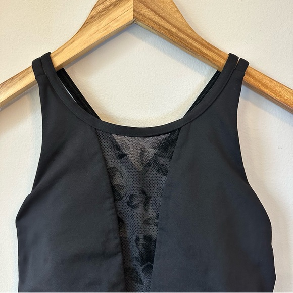lululemon Energy Bra High Neck Flocked Mesh Black Size 6 - Picture 4 of 14